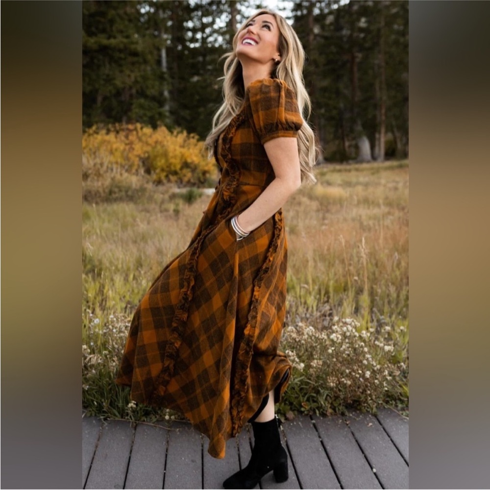 NEW NWT Ivy City Co Kimball Midi Dress in Plaid Flannel - Picture 16 of 16